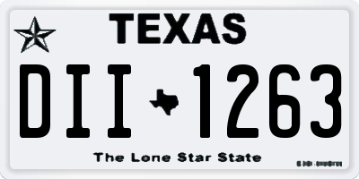 TX license plate DII1263
