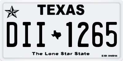 TX license plate DII1265