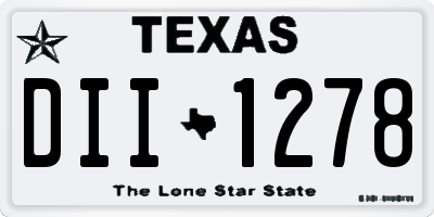 TX license plate DII1278