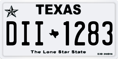 TX license plate DII1283