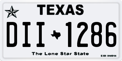 TX license plate DII1286