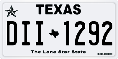 TX license plate DII1292
