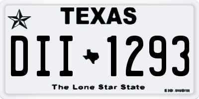 TX license plate DII1293