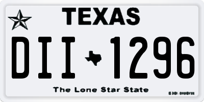 TX license plate DII1296