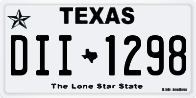 TX license plate DII1298