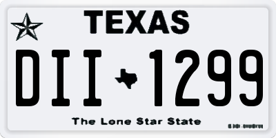 TX license plate DII1299