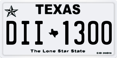 TX license plate DII1300