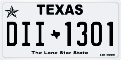 TX license plate DII1301
