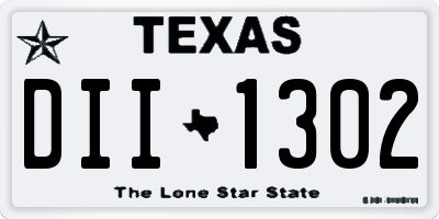 TX license plate DII1302