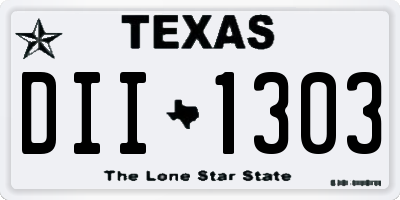 TX license plate DII1303
