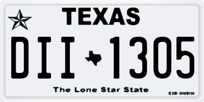 TX license plate DII1305