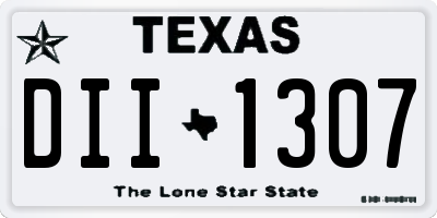 TX license plate DII1307
