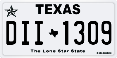 TX license plate DII1309