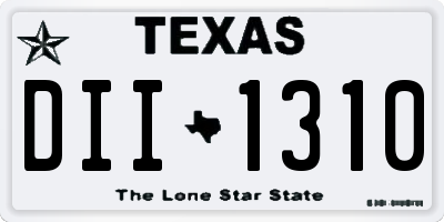 TX license plate DII1310