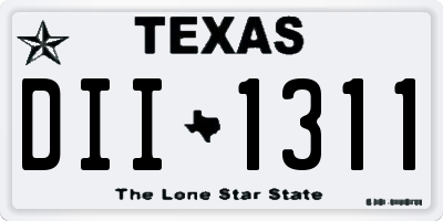 TX license plate DII1311