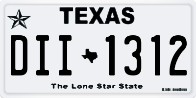TX license plate DII1312