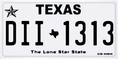 TX license plate DII1313