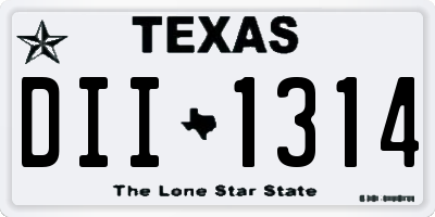 TX license plate DII1314