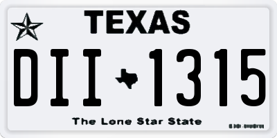 TX license plate DII1315