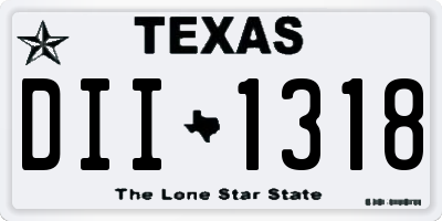 TX license plate DII1318