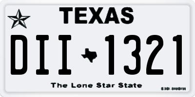 TX license plate DII1321