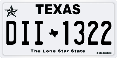 TX license plate DII1322