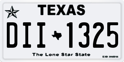 TX license plate DII1325