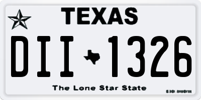 TX license plate DII1326