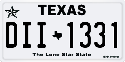 TX license plate DII1331