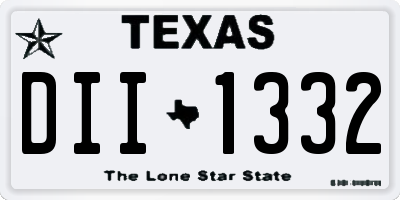 TX license plate DII1332