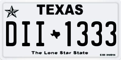 TX license plate DII1333
