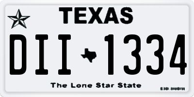 TX license plate DII1334