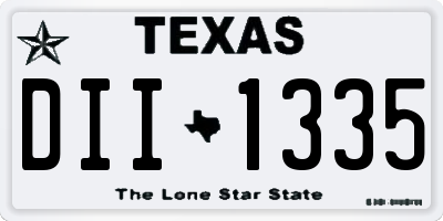 TX license plate DII1335