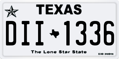 TX license plate DII1336