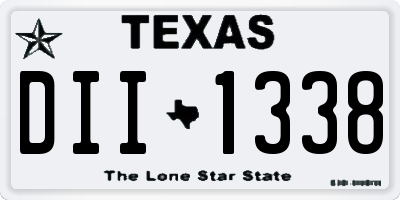 TX license plate DII1338