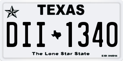 TX license plate DII1340
