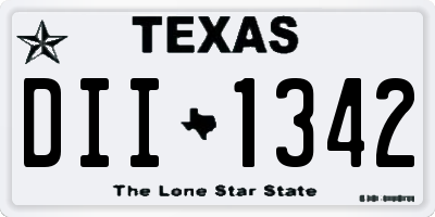 TX license plate DII1342
