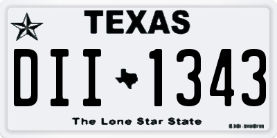 TX license plate DII1343