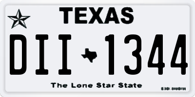 TX license plate DII1344