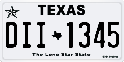 TX license plate DII1345