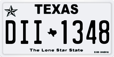 TX license plate DII1348