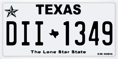 TX license plate DII1349
