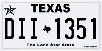 TX license plate DII1351