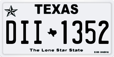 TX license plate DII1352