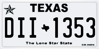 TX license plate DII1353