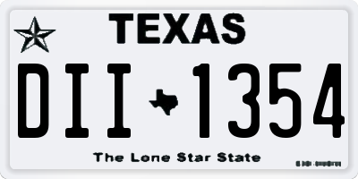 TX license plate DII1354