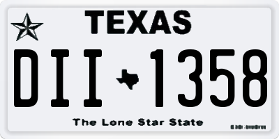 TX license plate DII1358
