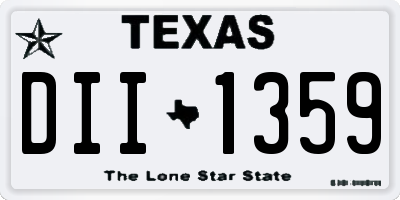 TX license plate DII1359