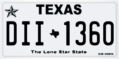 TX license plate DII1360