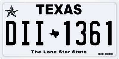 TX license plate DII1361